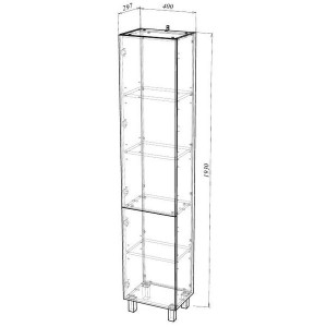 Шкаф-пенал Garda Grado23_400 26.23.400 схема