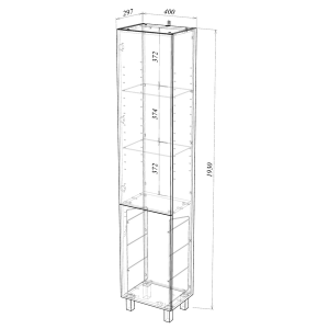 Шкаф-пенал Garda Grado23K_400 26.23K.400 схема