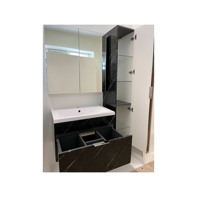 Шкаф-пенал Garda Venice22н_300_PVC 18.22н.300.PVC, черн мр. в открытом виде