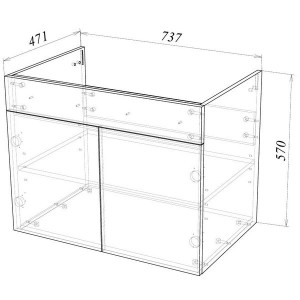 Тумба под умывальник Garda Onda51н-750_PVC,мр.зол 09.51н.750,мр.зол схема