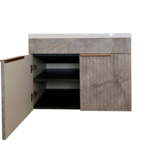 Тумба под умывальник Garda Onda51н-750_PVC,мр.зол 09.51н.750,мр.зол открытая дверца