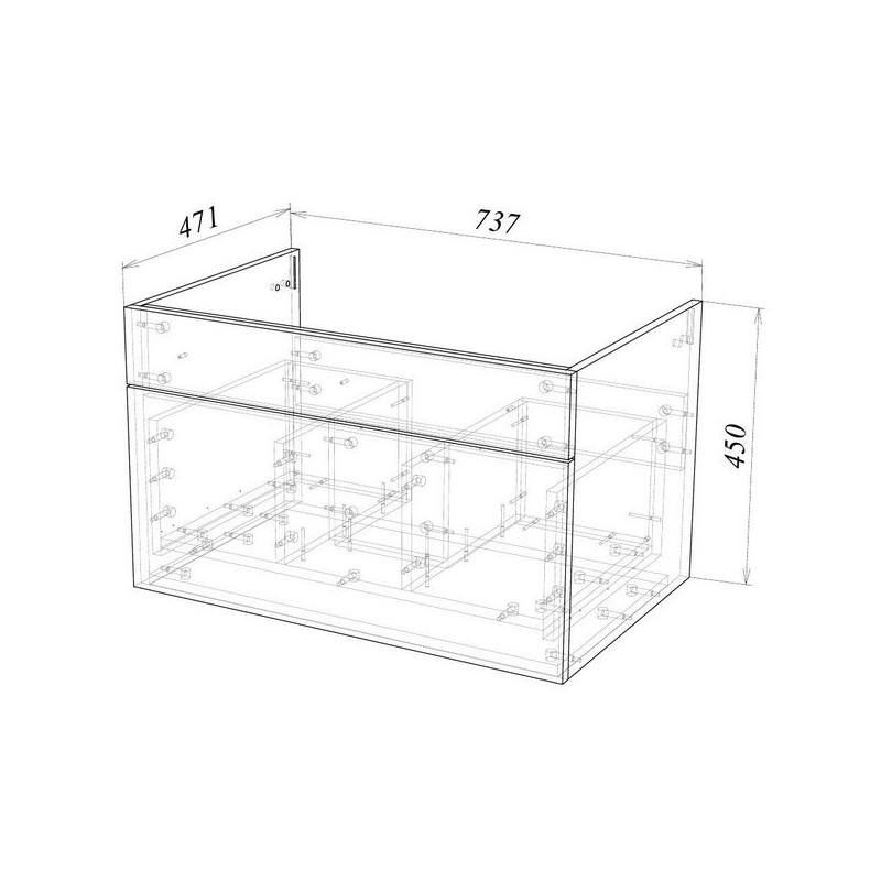 Тумба под умывальник Garda Onda106н-750_PVC,мр.зол 09.106н.750,мр.зол схема