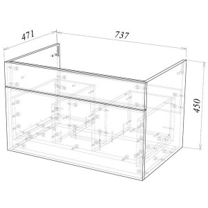 Тумба под умывальник Garda Onda106н-750_PVC,мр.зол 09.106н.750,мр.зол схема