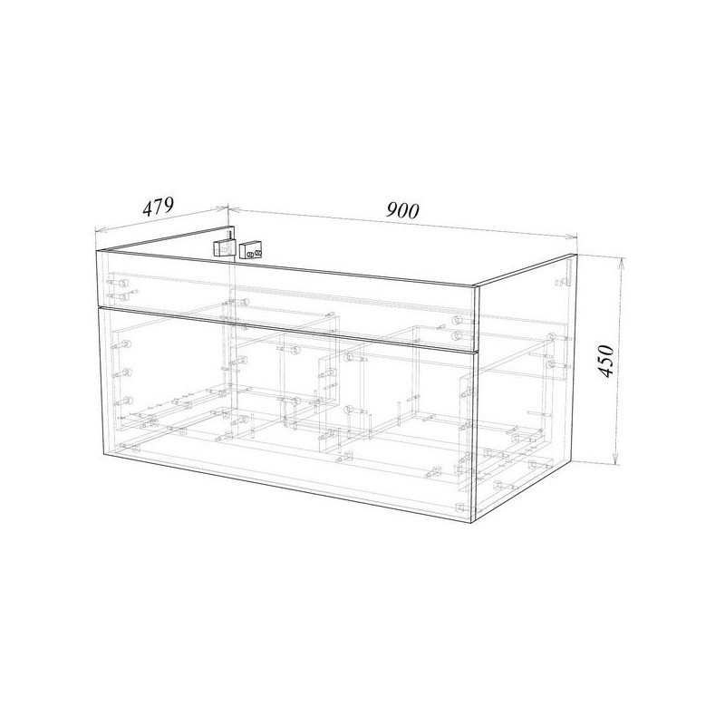 Тумба под умывальник Garda Onda106н-900_PVC,мр.зол 09.106н.900,мр.зол схема