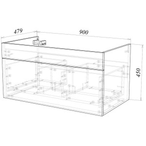 Тумба под умывальник Garda Onda106н-900_PVC,мр.зол 09.106н.900,мр.зол схема