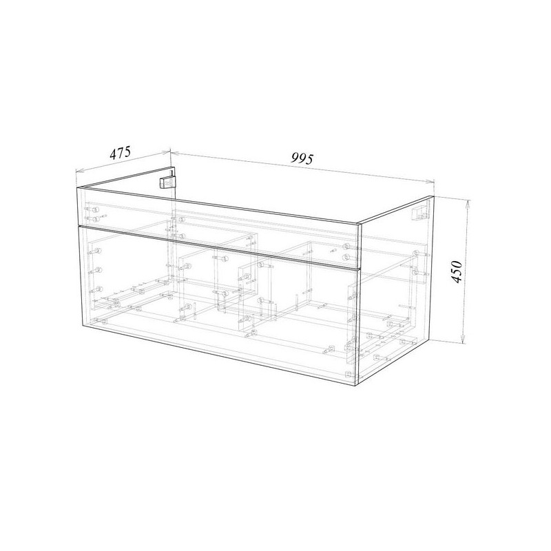 Тумба под умывальник Garda Onda106н-1000_PVC,мр.зол 09.106н.1000,мр.зол схема