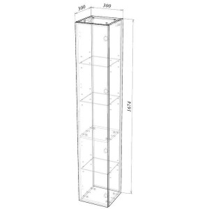 Шкаф-пенал Garda Onda22н-300_PVC,мр.зол 09.22н.300.PVC,мр.зол схема