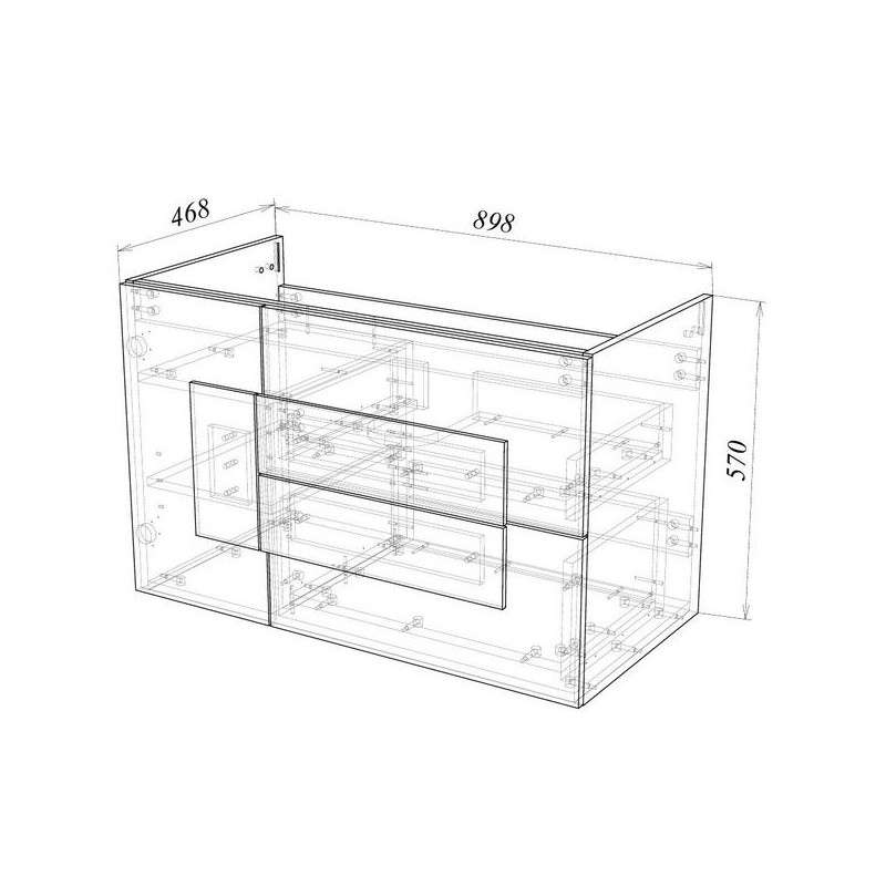 Тумба под умывальник Garda Sorento60н_900 14.60н.900 схема