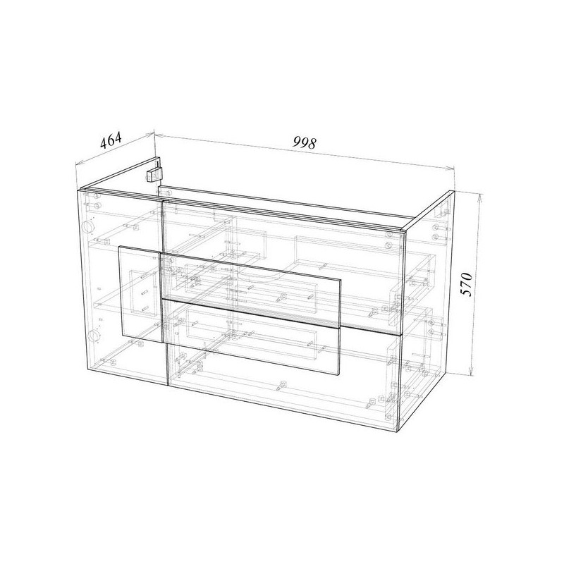 Тумба под умывальник Garda Sorento60н_1000 14.60н.1000 схема