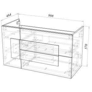 Тумба под умывальник Garda Sorento60н_1000 14.60н.1000 схема