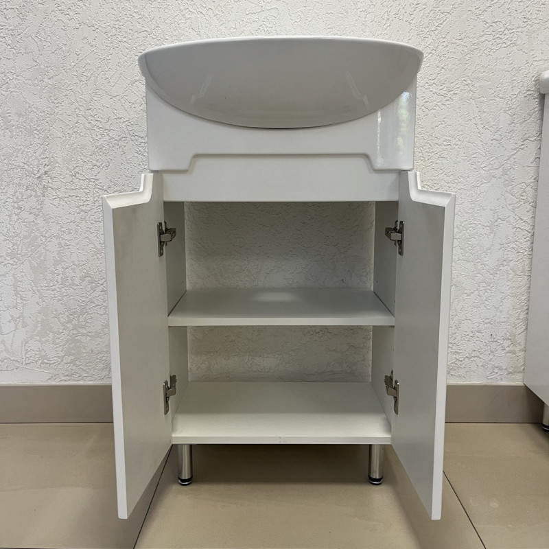 Тумба под умывальник Garda Marsell-7 500 Т_ум_2дв_500_PVC с открытыми дверцами