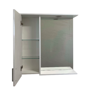 Шкаф с зеркалом Garda Alba-3 850L 02.3.850L с открытой дверцей