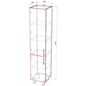 Шкаф-пенал Garda Alba-23 400R П_2дв_400R_Alba схема