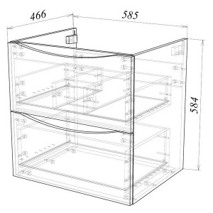 Тумба под умывальник Garda Shell9н_600_PVC, бел.гл 07.9н.600.PVC, бел.гл схема