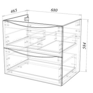 Тумба под умывальник Garda Shell9н_700_PVC, бел.гл 07.9н.700.PVC, бел.гл схема