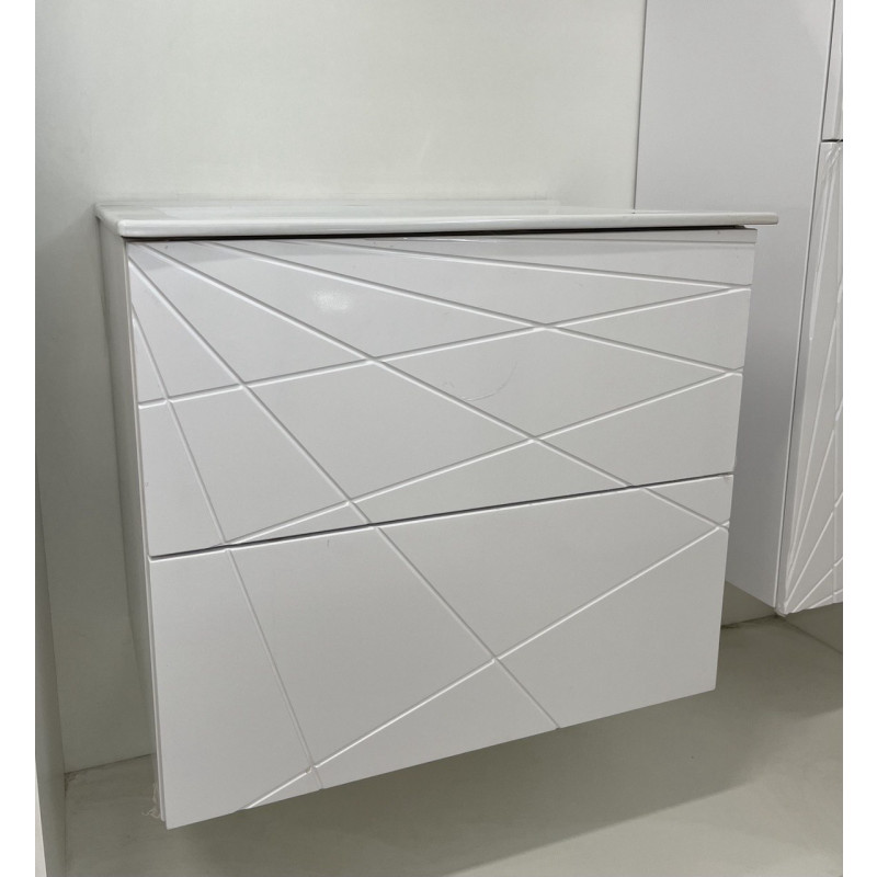 Тумба под умывальник Garda Geometry38н_700_PVС, бел.гл. 11.38н.700.PVC, бел.гл. спереди