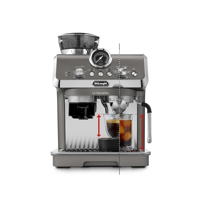 Кофеварка DeLonghi EC 9255 T разные высоты чашек