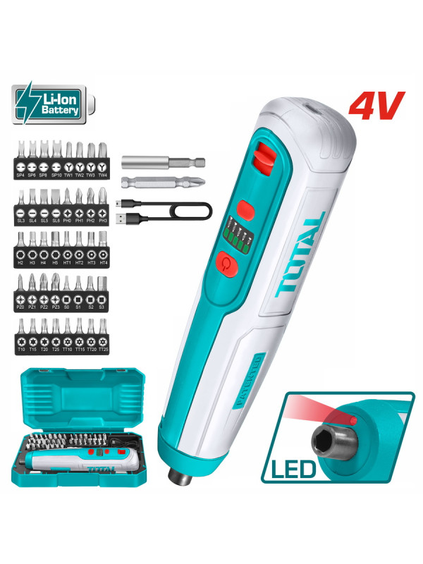 Электроотвертка Total TSDLI0403 комплектация