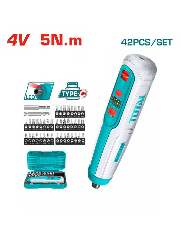 Электроотвертка Total TSDLI0406 комплектация