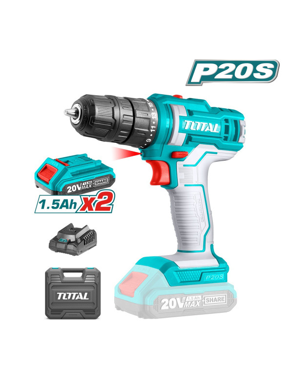 Дрель-шуруповерт Total TDLI20028 комплектация