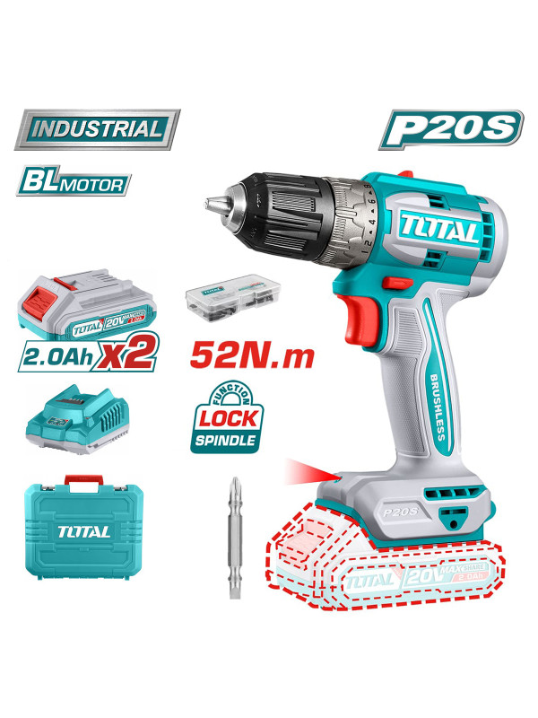 Дрель-шуруповерт Total TDLI20453 комплектация