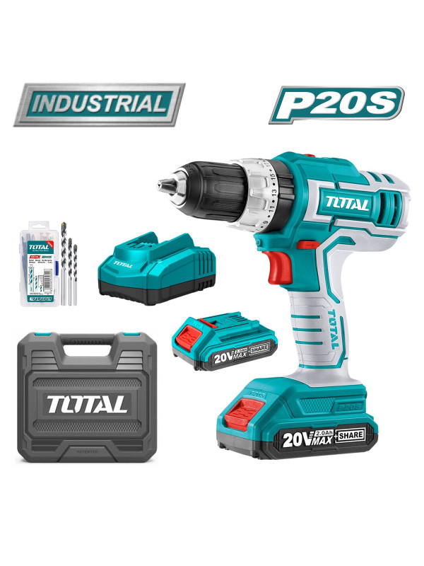 Дрель-шуруповерт Total TIDLI20031 комплектация