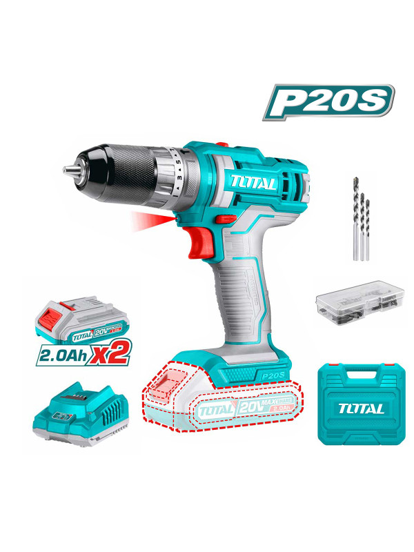 Дрель-шуруповерт Total TIDLI201452 комплектация