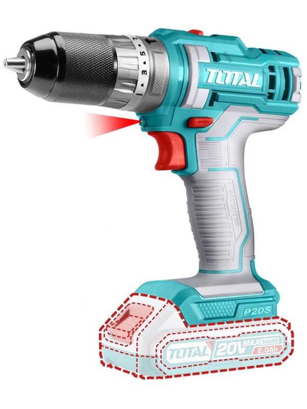 Дрель-шуруповерт Total TIDLI201455 (без АКБ)