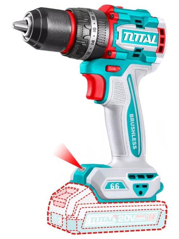 Дрель-шуруповерт Total TIDLI20668 (без АКБ)