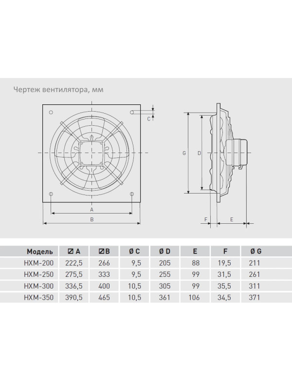 Вытяжной вентилятор Soler&Palau HXM-350 схема