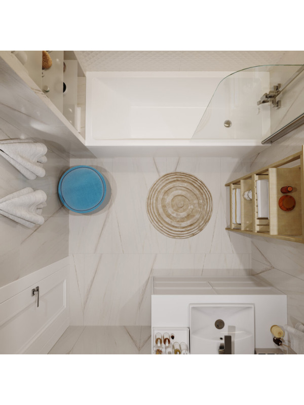 Ванна акриловая Triton Аура 160x70 (с ровным дном) вид в интерьере сверху