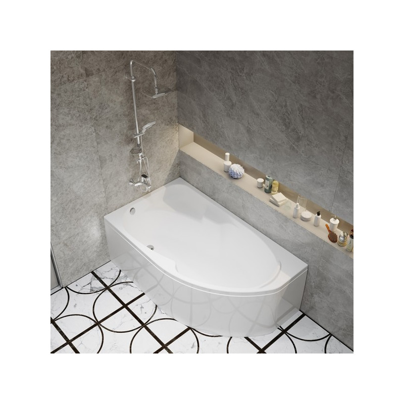 Ванна акриловая Triton София 150x95 L в интерьере вид сбоку