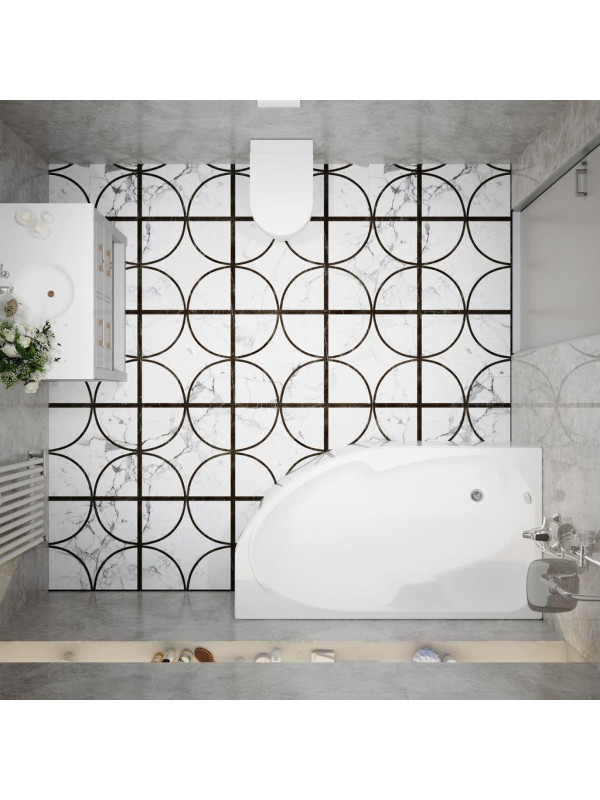 Ванна акриловая Triton София 150x95 R в интерьере вид сверху