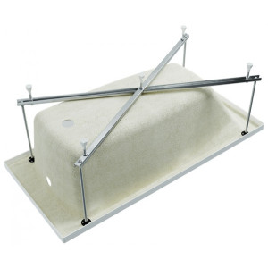 Ванна акриловая Triton Аура 150x70 (с ножками, сифоном, экраном) вид снизу с ножками