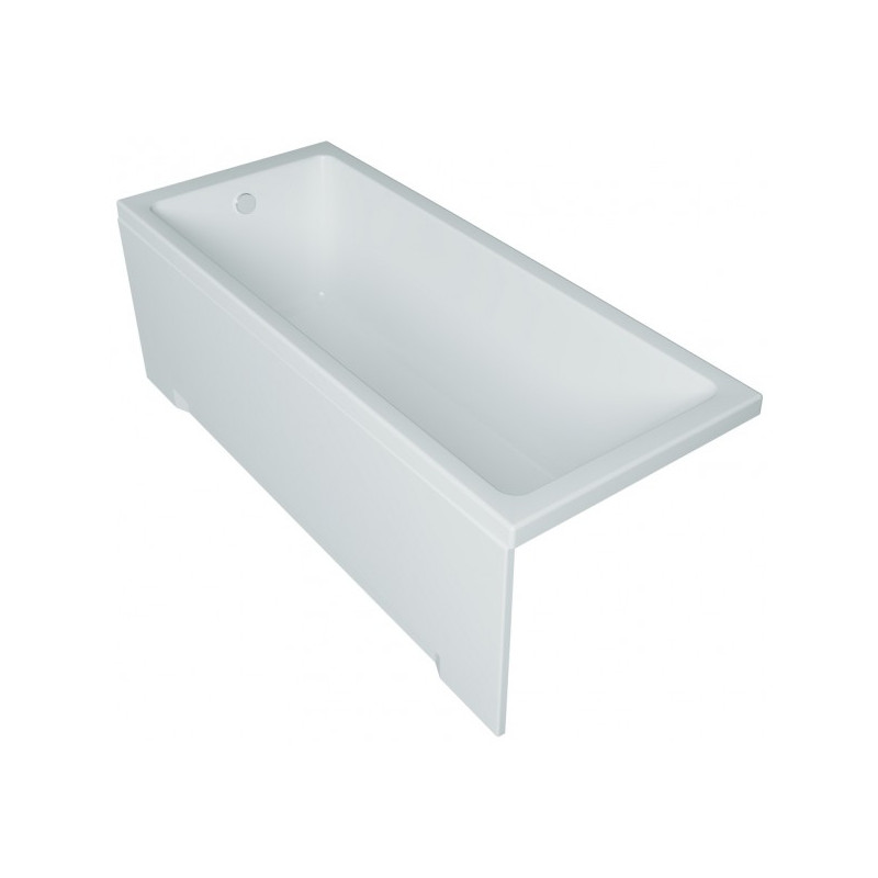 Ванна акриловая Triton Аура 150x70 (с ножками, сифоном, экраном, торцевым экраном) вид сбоку