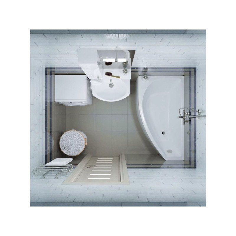 Ванна акриловая Triton Бэлла 140x76 R (с каркасом, сифоном) в интерьере