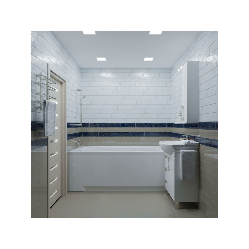 Ванна акриловая Triton Дина 170x75 (с каркасом, сифоном) в интерьере вид сбоку