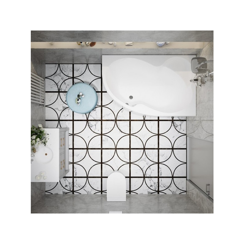 Ванна акриловая Triton Мари 170x110 L (с каркасом, сифоном) в интерьере