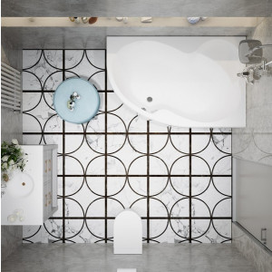 Ванна акриловая Triton Мари 170x110 L (с каркасом, сифоном) в интерьере