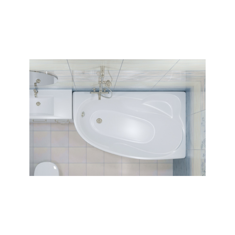 Ванна акриловая Triton Николь 160x100 L (с каркасом, сифоном) в интерьере