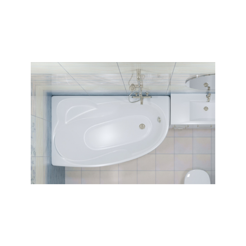 Ванна акриловая Triton Николь 160x100 R (с каркасом, сифоном) в интерьере