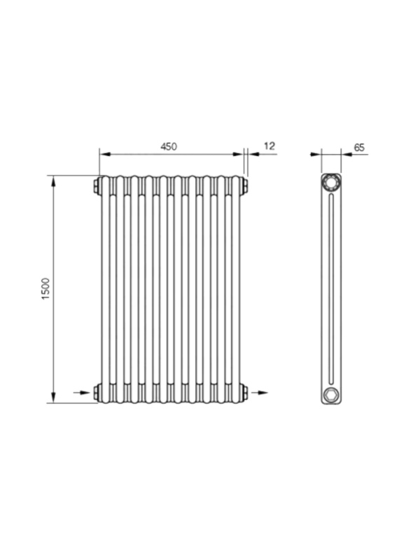 Радиатор стальной Arbonia 2150 БПЛ (10 секций) схема