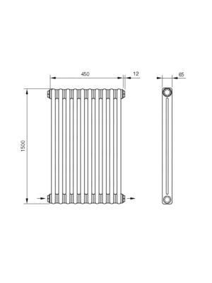 Радиатор стальной Arbonia 2150 БПЛ (10 секций) схема