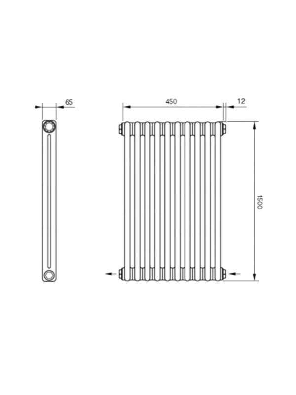 Радиатор стальной Arbonia 2150 БПП (10 секций) схема