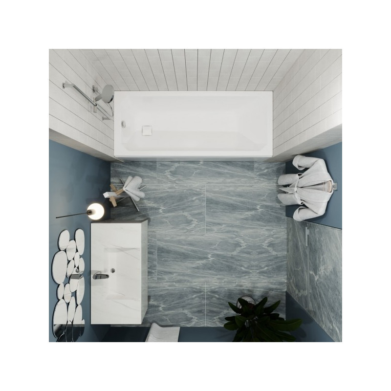 Ванна акриловая Triton Прага 180x80 (с ножками, сифоном) в интерьере вид сверху