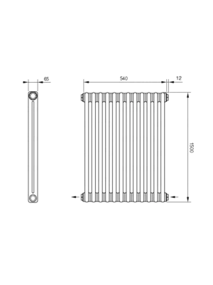 Радиатор стальной Arbonia 2150 БПП (12 секций) схема