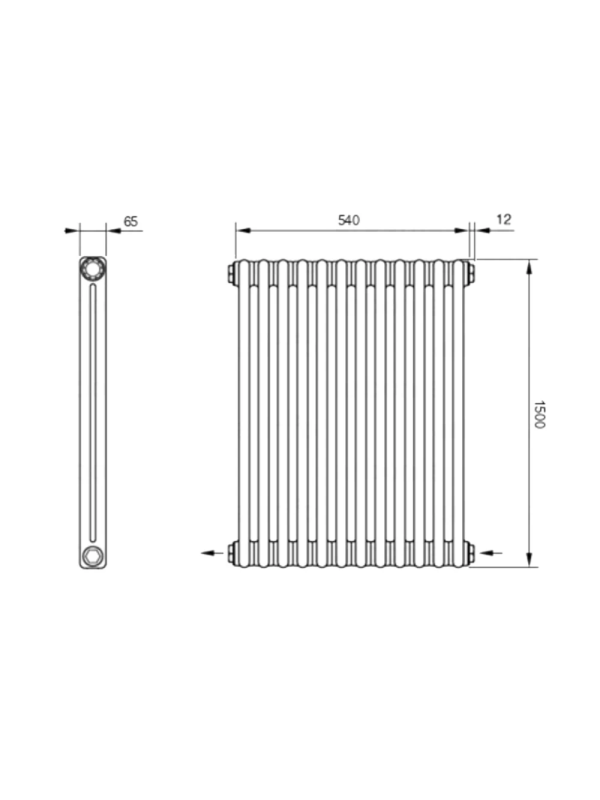 Радиатор стальной Arbonia 2150 НПП (12 секций) схема