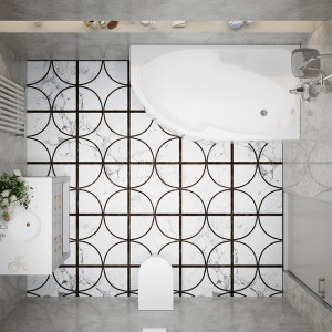 Ванна акриловая Triton София 170x95 R (с каркасом, сифоном) в интерьере