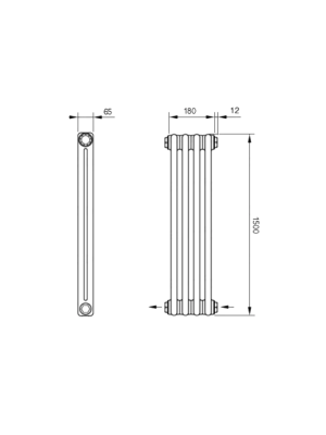 Радиатор стальной Arbonia 2150 БПП (4 секции) схема