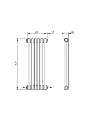 Радиатор стальной Arbonia 2150 БПЛ (6 секций) схема